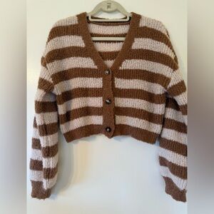 Striped Brown and Cream Women's Sweater